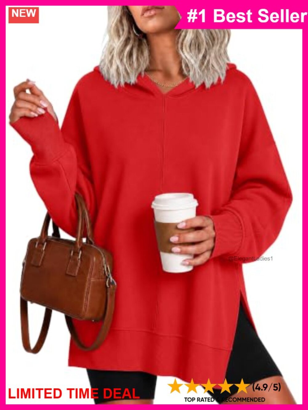 Oversized Fleece Hoodie Pullover Sweatshirt Thumb Holes